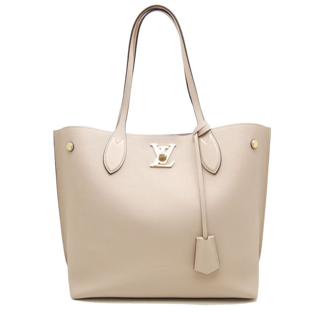 Louis Vuitton Lock Me Go Calf Greige Tote Bag Crème
